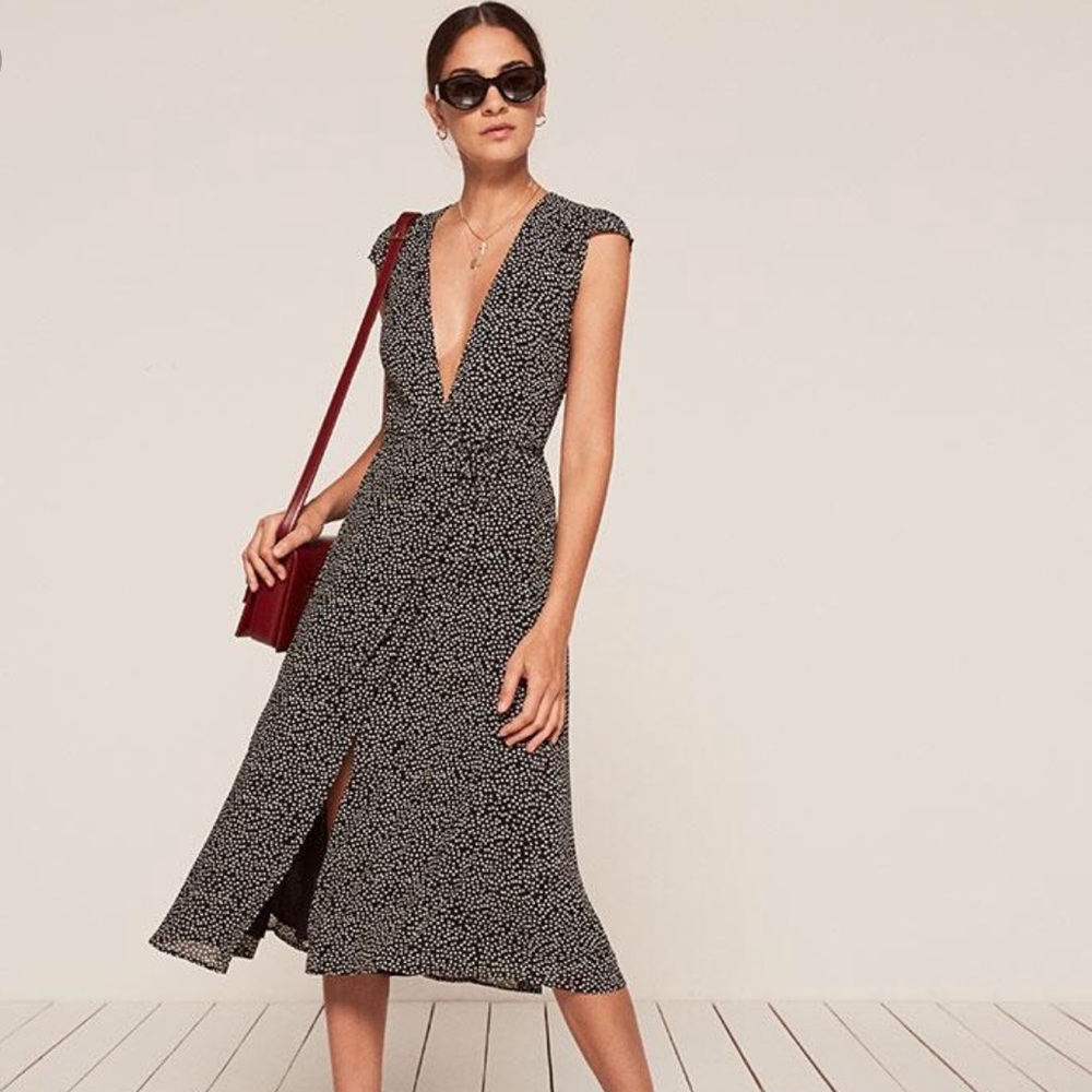 Reformation floral wrap dress